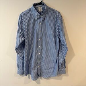 Brooks Brothers Blue and White Striped Dress Shirt Regent Original Polo Shirt